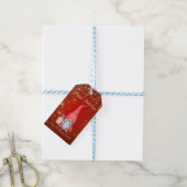 Adorable Gnome Confetti, rot Geschenkanhänger (Mit Garn)