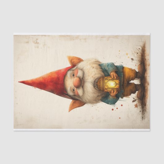 Adorable Gnome mit dem besten Hut! Seidenpapier (Vorderseite)