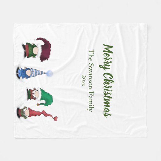 Adorable Gnome Posse Fleece Blanket (Vorderseite (Horizontal))