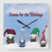 Adorable Gnome Posse Quadratische Wanduhr (Vorderseite)