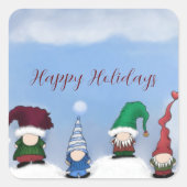 Adorable Gnome Posse Quadratischer Aufkleber (Vorderseite)