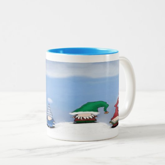 Adorable Gnome Posse Zweifarbige Tasse (VorderseiteRechts)