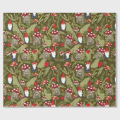 Adorable Gnome und Pilze Geschenkpapier (Flach)