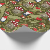 Adorable Gnome und Pilze Geschenkpapier (Ecke)