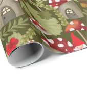 Adorable Gnome und Pilze Geschenkpapier (Rolleneckpunkt)