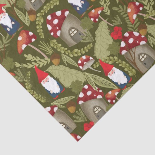 Adorable Gnome und Pilze Seidenpapier (Detail)