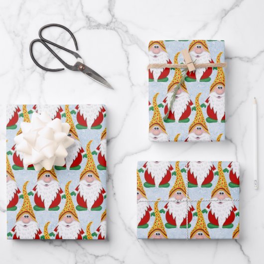 Adorable Gnome Weihnachten Weihnachten Kinder Geschenkpapier Set (Vorderseite)