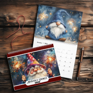 Adorable Gnomes 2025 Medium Zwei Seiten Kalender