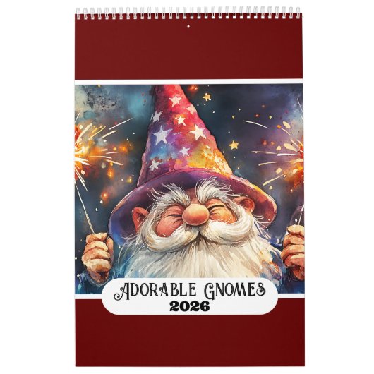 Adorable Gnomes 2026 Single Page Kalender (Titelbild)