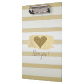 Adorable Gold Glitzer Hörer Streifen-I Liebe Sie Klemmbrett (Links)