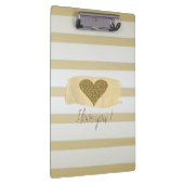 Adorable Gold Glitzer Hörer Streifen-I Liebe Sie Klemmbrett (Rechts)