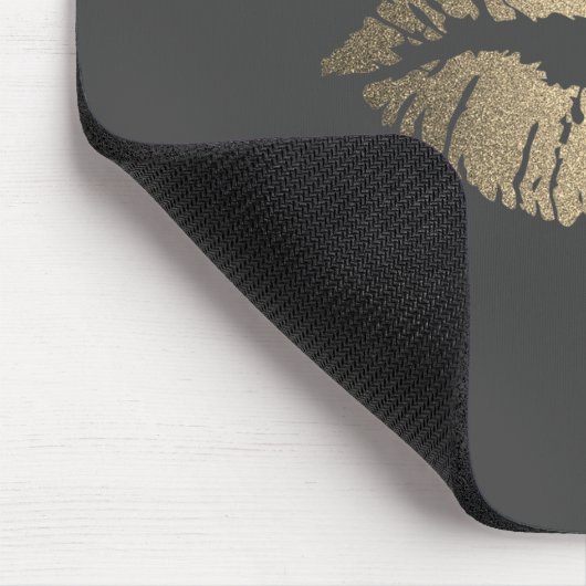 Adorable Gold Glitzer Lips Personalisiert Mousepad (Ecke)