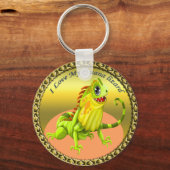Adorable Gold-Happy-Nature-Eidechse Schlüsselanhänger (Vorderseite)
