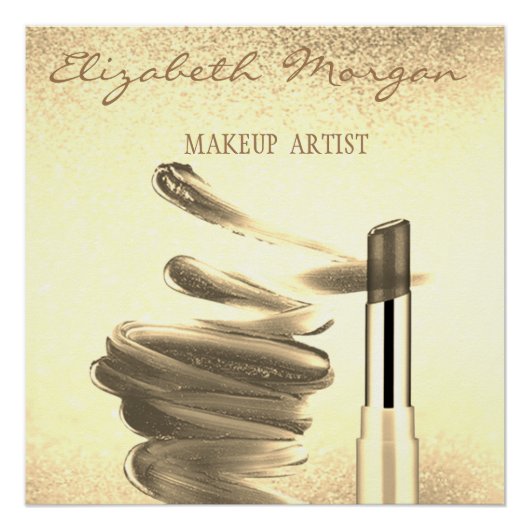 Adorable Gold Lipstick, Makeup Künstler Poster (Vorderseite)