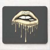 Adorable Gold Metallic Dripping Lips Mousepad (Vorne)