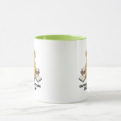 Adorable Golden Retriever Author Cartoon Design Tasse (Zentrum)