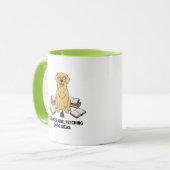 Adorable Golden Retriever Author Cartoon Design Tasse (Vorderseite Links)