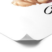 Adorable Golden Retriever Puppy Floral Poster (Ecke)