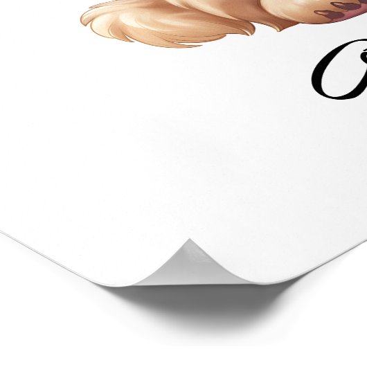 Adorable Golden Retriever Puppy Floral Poster (Ecke)