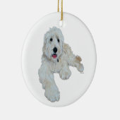 Adorable Goldendoodle Keramik Ornament (Rechts)