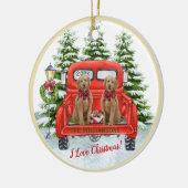 Adorable Goldendoodles Vintager roter Lkw Ornament (Links)