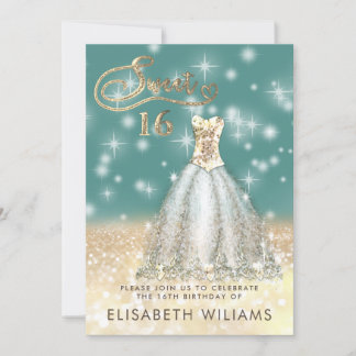 Adorable Goldkleid charmante glittery ombre invit Einladung