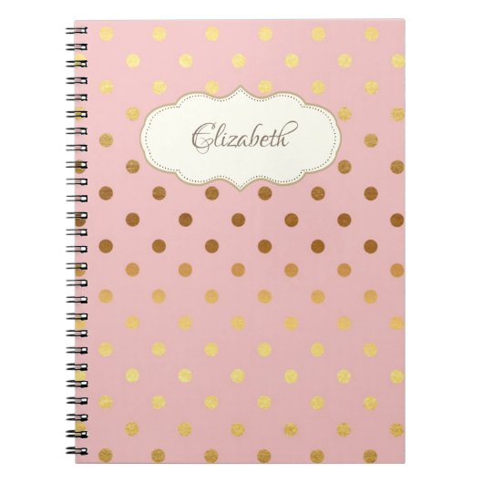 Adorable Goldpolka-Dosen, Personalisiert Notizblock (Vorderseite)