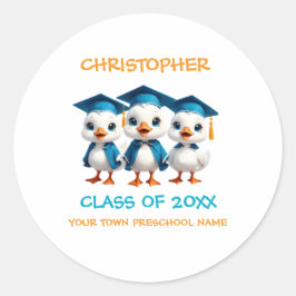 Adorable Goose Pre K Preschool Runder Aufkleber