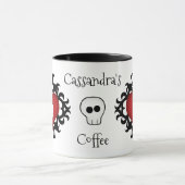 Adorable Goth Schädelherz Tasse (Zentrum)