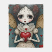 Adorable Gothic Valentine Doll Fleecedecke (Vorderseite)