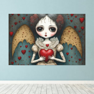 Adorable Gothic Valentine Doll Leinwanddruck