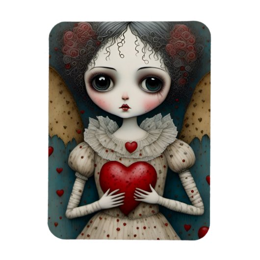 Adorable Gothic Valentine Doll Magnet (Vertikal)