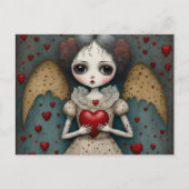 Adorable Gothic Valentine Doll Postkarte (Vorderseite)
