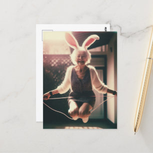 Adorable Granny Osterfest Sonniges Sprungbrett Postkarte