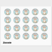 Adorable Graphic Owl Danke Stickers (Blatt)