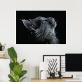 Adorable Grau Kitten mit grünen Augen Poster (Heimbüro)