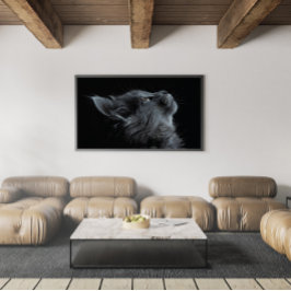 Adorable Grau Kitten mit grünen Augen Poster