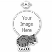 Adorable Grau Tabby Kitten Schlafennacht Markierun Aufkleber (Vorderseite)