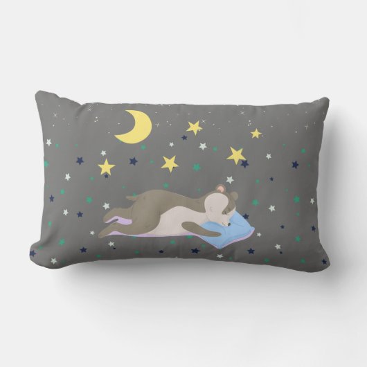 Adorable graue Muster Kinder Lendenkissen (Vorderseite)