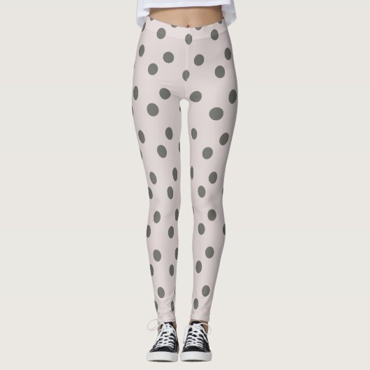 Adorable graue Punkte Frauen Leggings (Vorderseite)