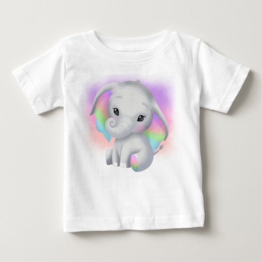ADORABLE GRAUELEFANG MIT FARBEN OHREN BABY T-SHIRT (Vorderseite)