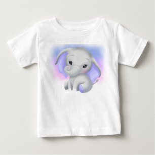 ADORABLE GRAUELEFANG MIT LILA OHREN BABY T-SHIRT