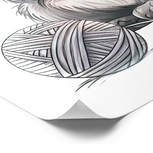 Adorable Grauhaarige Kätzchen Poster (Ecke)