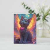 Adorable Gray Angel Kitten Postkarte (Stehend Vorderseite)