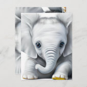 Adorable Gray Baby Elephant Postkarte (Vorne/Hinten)