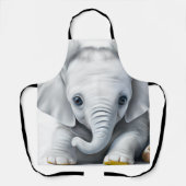 Adorable Gray Baby Elephant Schürze (Vorderseite)