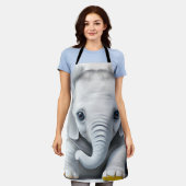 Adorable Gray Baby Elephant Schürze (Getragen)