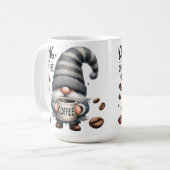 ADORABLE GRAY GNOME NIEDLICH KAFFEE SPRICHWORT KAFFEETASSE (Vorderseite Links)