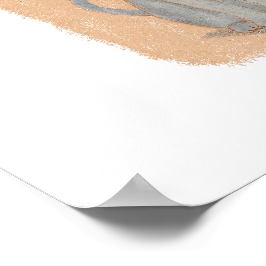 Adorable Gray Kitten mit einem roten Bow Poster (Ecke)