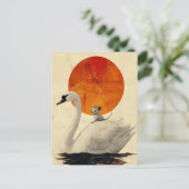 Adorable Gray Mouse Hitches a Ride auf einem Schwa Postkarte (Stehend Vorderseite)